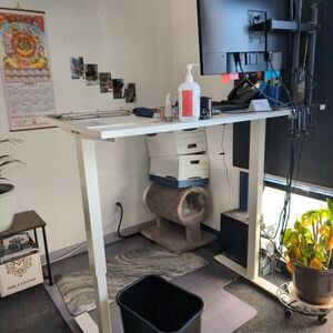 Modern White Standing Desk for Home Office